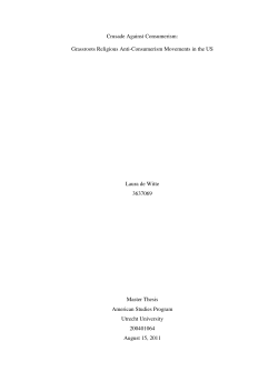 Crusade Against Consumerism - Utrecht University Repository