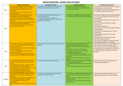 GRADE DESCRIPTORS &ndash; SCIENCE YEAR 8 AUTUMN 1