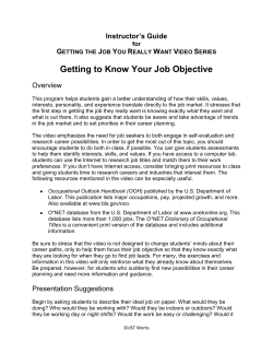 Getting to Know Your Job Objective