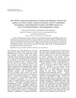 SiO2-H3PO4 catalyzed condensation of amines and aldehydes
