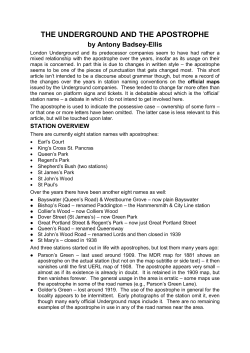 the underground and the apostrophe