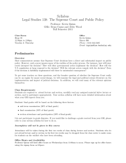 Fall 2011 - Legal Studies Major
