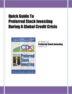 Quick Guide To Preferred Stock Investing During A Global Credit Crisis