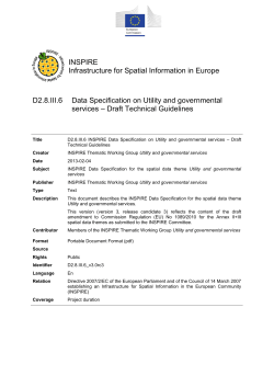 Interoperability of Spatial Data Sets and Services