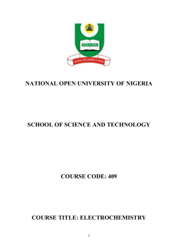 Electrochemistry - National Open University of Nigeria