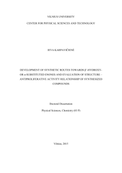 Development of synthetic routes towards &beta;`-hydroxy-or &alpha;
