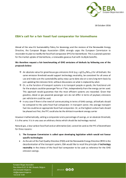 EBA`s call for a fair fossil fuel comparator for biomethane