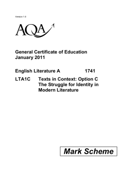 A-level English Literature A Mark Scheme Unit 1C
