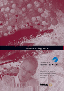 The Supply and Demand for Skills in the Biotechnology Sector (PDF