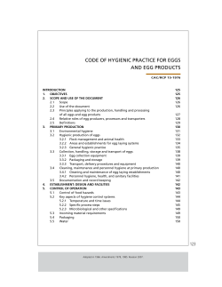 Code of Hygienic Practice for Eggs and Egg Products