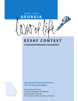 Laws of Life 2008-2009 Essay State Winners