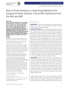 Role of Pulse Oximetry in Examining Newborns for