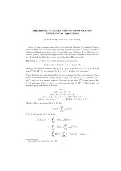 IRRATIONAL NUMBERS ARISING FROM CERTAIN DIFFERENTIAL