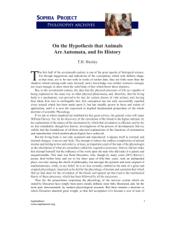 On the Hypothesis that Animals Are Automata
