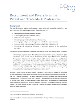 Recruitment and Diversity in the Patent and Trade Mark Professions
