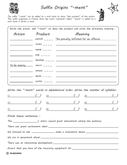 Suffix Origins -ment year 5