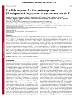 Cdc20 is required for the post-anaphase, KEN