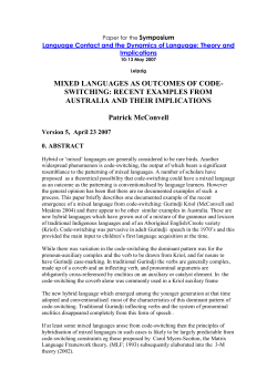 MIXED LANGUAGES AS OUTCOMES OF CODE