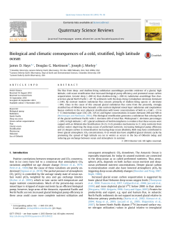 Biological and climatic consequences of a cold, stratified, high