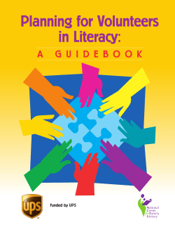 Planning for Volunteers in Literacy
