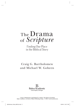 The Drama of Scripture