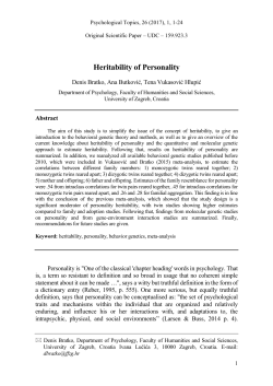Heritability of Personality