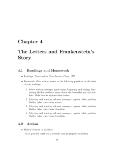 Chapter 4 The Letters and Frankenstein`s Story