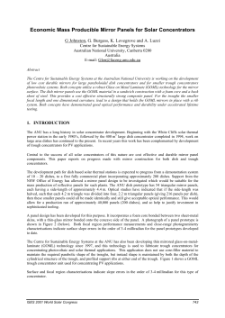 Economic Mass Producible Mirror Panels for Solar Concentrators