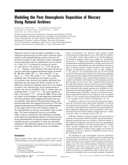 Modeling the Past Atmospheric Deposition of Mercury Using Natural