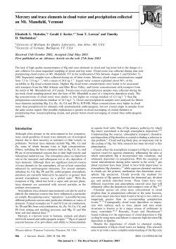 Mercury and trace elements in cloud water and precipitation