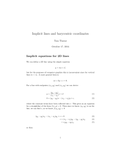 Implicit lines and barycentric coordinates