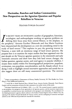 Haciendas, Ranchos and Indian Communities