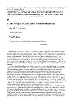 18 Car Parking as a Game Between Simple Heuristics
