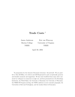 Trade Costs - Boston College Home Page