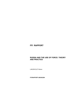 Norsk rapport - Forsvarets forskningsinstitutt