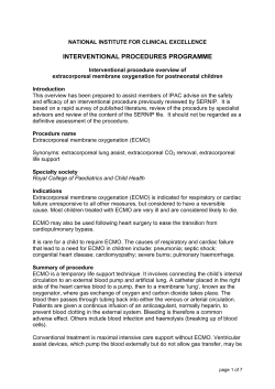Overview of extracorporeal membrane oxygenation (ECMO)