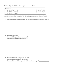W9D2 – Projectile Motion @ an Angle Class Notes
