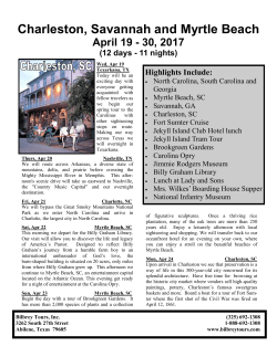 Charleston, Savannah and Myrtle Beach