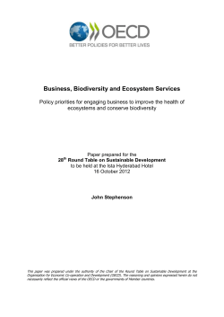 Business, Biodiversity and Ecosystem Services