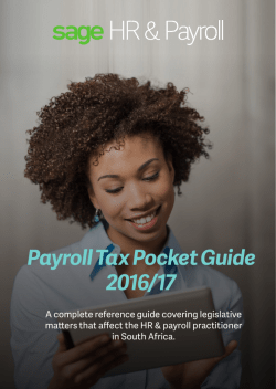 Payroll Tax Pocket Guide 2016/17