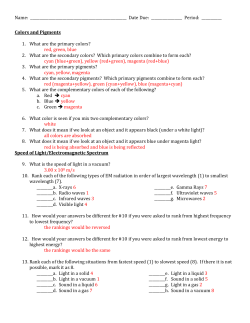 Light and Color Study Guide KEY
