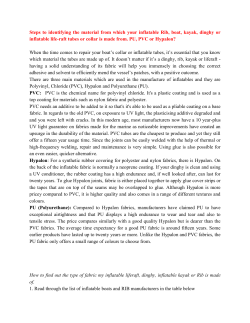 Steps to identifying the material from which your inflatable Rib, boat