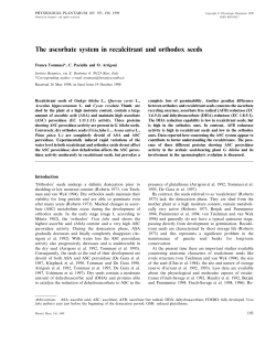 The ascorbate system in recalcitrant and orthodox seeds