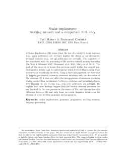 Scalar implicatures: working memory and a comparison with only.