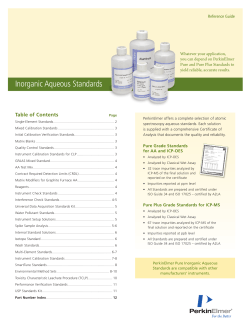 Inorganic Aqueous Standards