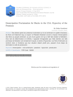 Emancipation Proclamation for Blacks in the USA: Hypocrisy of the