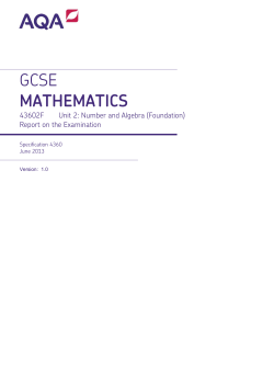 GCSE Mathematics Examiner report Unit 02 - Number and