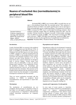 Nuance of nucleated rbcs (normoblastemia) in peripheral blood film