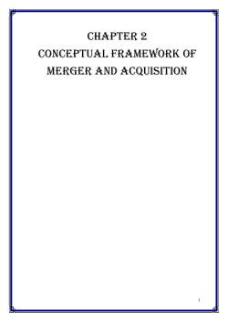 Chapter 2 ConCeptual Framework oF merger and