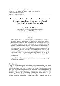 Numerical solution of one dimensional contaminant transport
